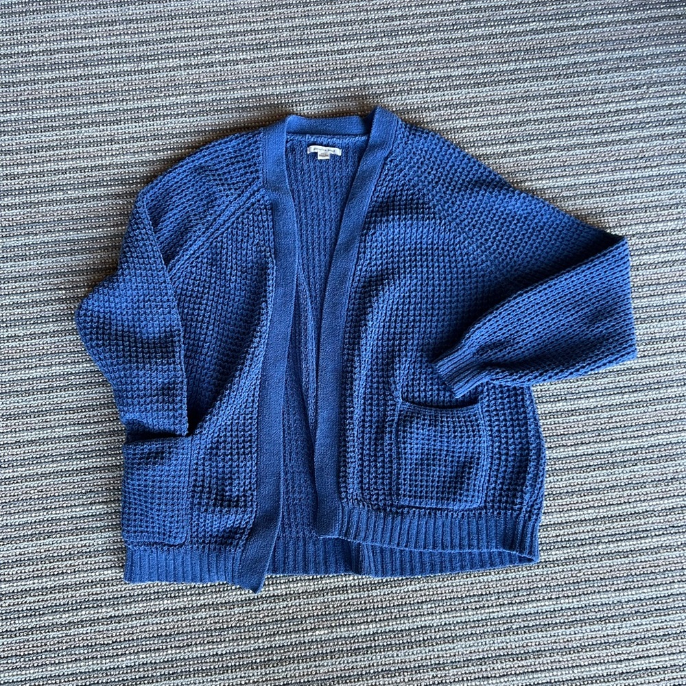 Blue knit cardigan